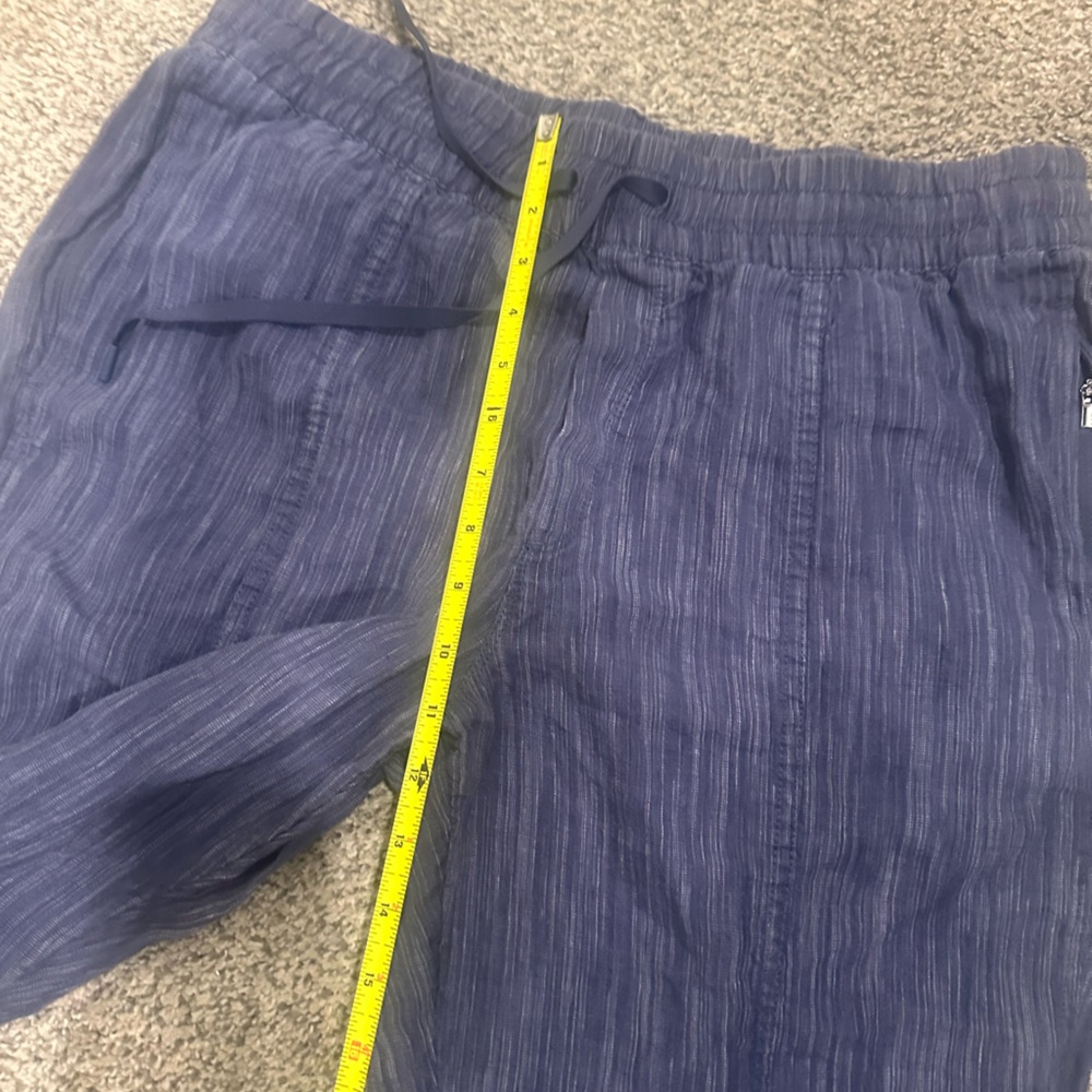 Athleta Women’s Blue Retreat Drawstring Linen Pants Size Large - Picture 4 of 9